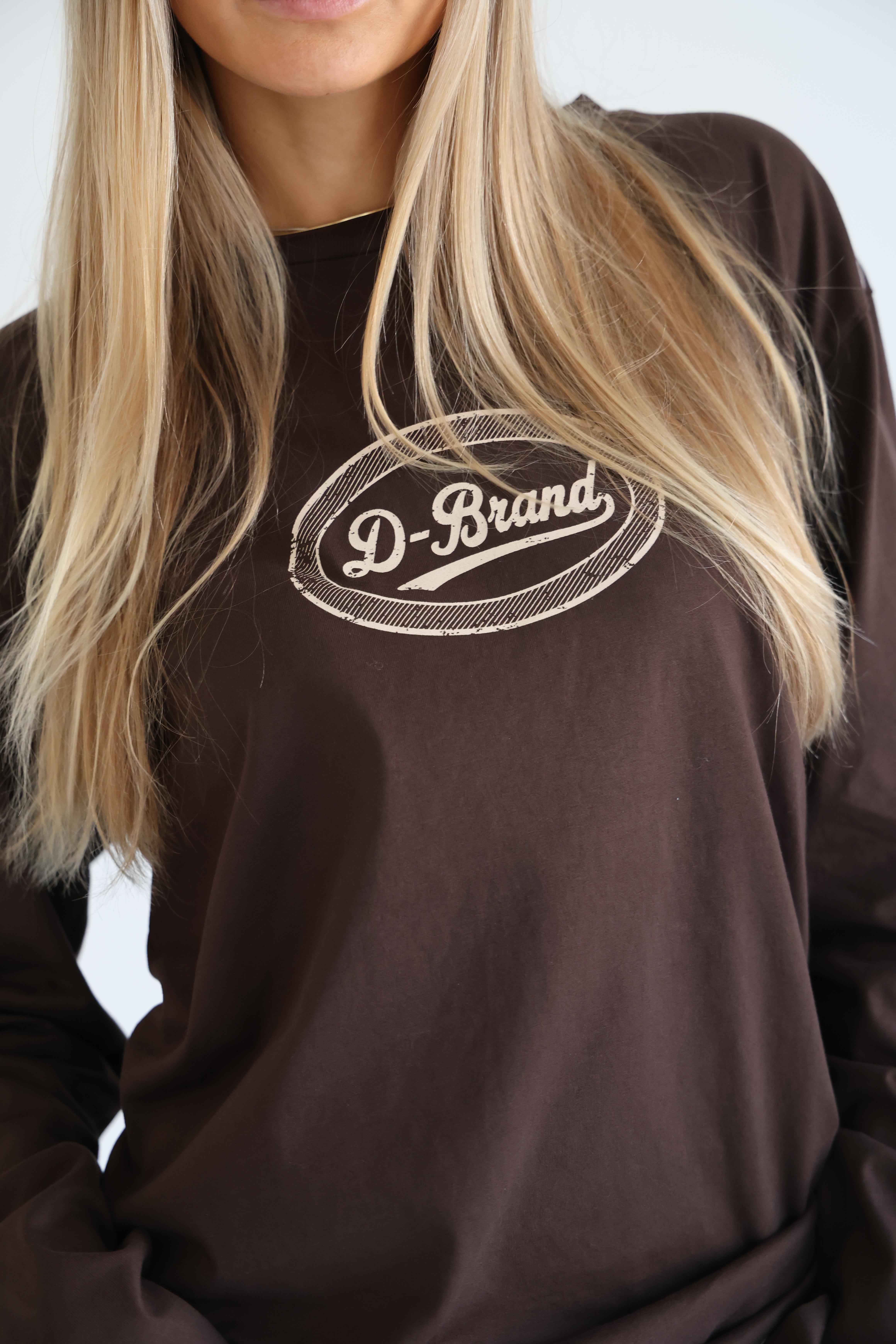 D-Brand, T-Shirts, Polos und Tops, D-Heritage Longsleeve, ESPRESSO, Braun, 212153, 212153-218